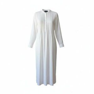 NWT Piombo Linen Blend Off White Button-Up Dress Size‎ M